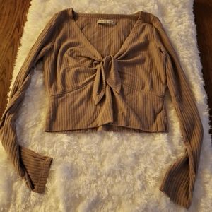 🌷Abercrombie & Fitch ribbed crop top long sleeve medium